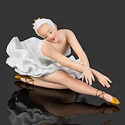 Фарфоровая статуэтка "Сидящая балерина" с росписью и золочением, Wallendorf, Германия, 1963-1990 гг.