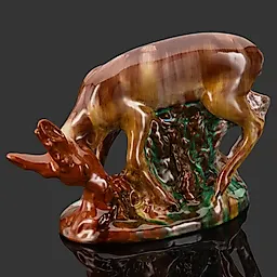 Керамическая статуэтка "Лань" Гжельского завода, СССР 1950-1960 гг.