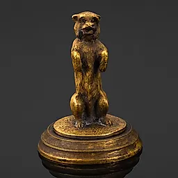 Бронзовая статуэтка собаки на задних лапах, Европа, 1880-1910 гг.
