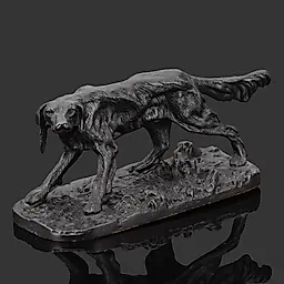 Чугунная статуэтка "Сеттер" с крашением, Кусинский завод, СССР 1939 г.