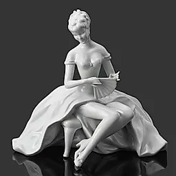 Фарфоровая статуэтка "Дама с веером" от Wallendorf, Германия, 1963-1990 гг.