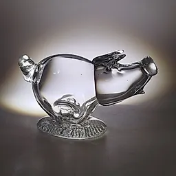 Стеклянная статуэтка Поросёнок, гутная техника, Россия 1990-2015