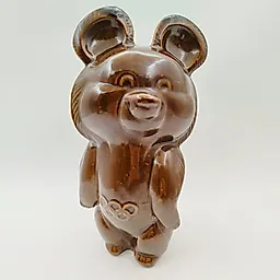 Большая фарфоровая статуэтка Олимпийский мишка авторства Чижикова, СССР 1980