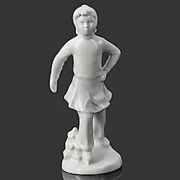 Фарфоровая статуэтка "На катке", скульптор С.Б. Велихова, ЛФЗ, СССР, 1950-1960-е годы