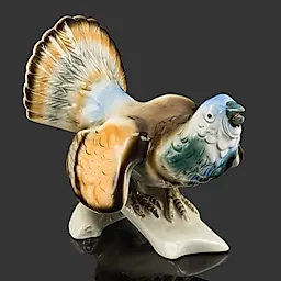 Фарфоровая статуэтка 'Тетерев' с росписью, Royal Dux, Чехия, 1990-2000 гг.