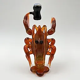 Стеклянная статуэтка "Рак с кружкой", гутная техника, Россия, 2000-е