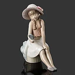 Фарфоровая статуэтка Lladro «Девочка с зеркальцем», Испания, 2005