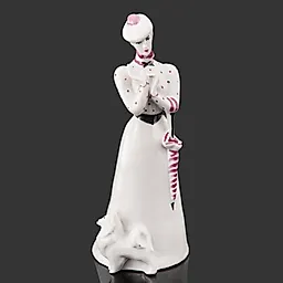 Фарфоровая статуэтка «Дама с собачкой», А.Д. Бржезицкая, Дулёво, 1992