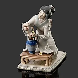 Фарфоровая статуэтка «Японка с сакурой» Lladro, Испания, 1973-1998