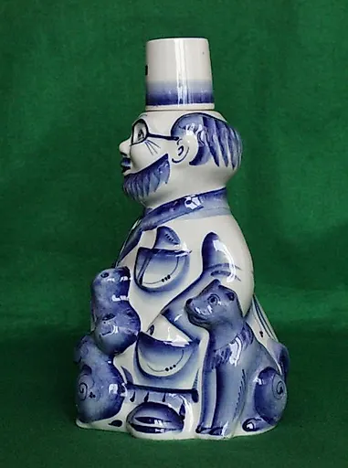 Штоф Доктор Айболит, авторская гжель, - View 2