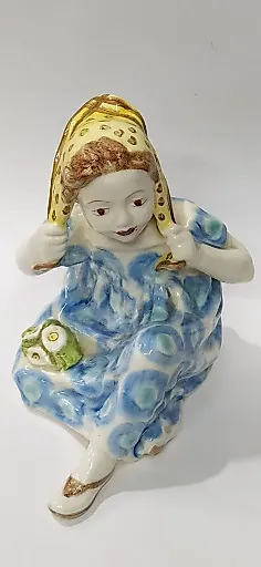 Фарфор СТАТУЭТКА ВЕТЕРОК ЗИК КОНАКОВО ПЕРИОД СССР 1960г h:25Х24 см - View 6