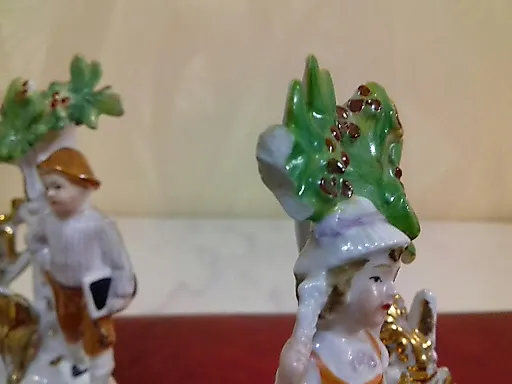 СТАТУЭТКИ ПАРНЫЕ. "ДЕТИ С ОЛЕНЯМИ" РЕДКОСТЬ!!! СТАРАЯ ГЕРМАНИЯ 1940-50гг. КЛЕЙМО В ТЕСТЕ. - View 7