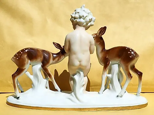 Редкий винтаж немецкий 23,5 см фарфоровая фигура - View 4