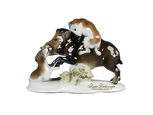 ДЕКОРАТИВНАЯ СТАТУЭТКА "ОХОТА НА КАБАНА" - View 3