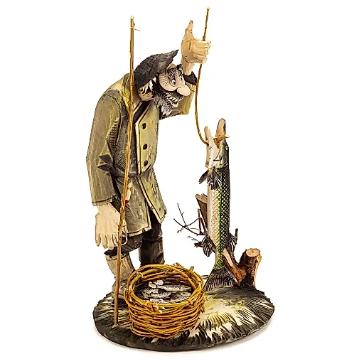 Резьба по дереву. Скульптура «Рыбак» - View 2