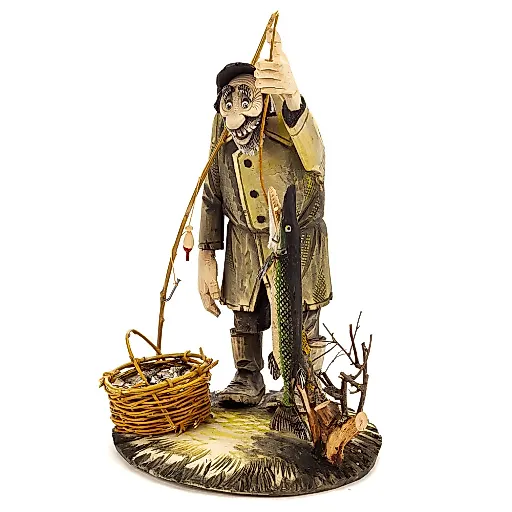 Резьба по дереву. Скульптура «Рыбак» - View 4