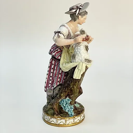 Фигурка Девушка с ягненком период Марколини 1774-1814 г - View 5