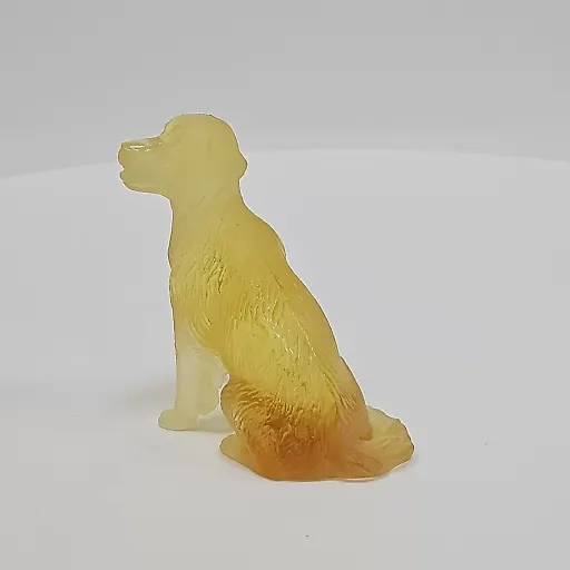 Фигурка лабрадора - ретривера, янтарное стекло Daum - View 2