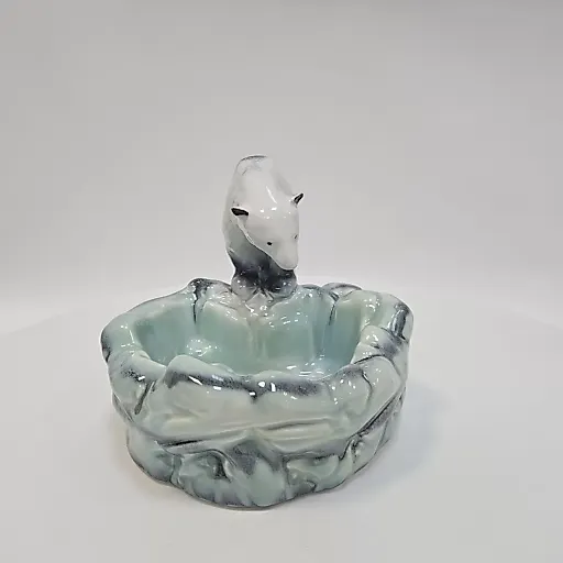 Фигурка белого медведя с чашей Чехословакия 20в - View 4