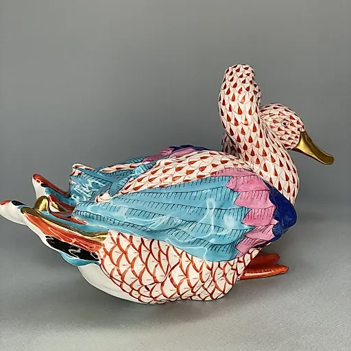 Фигура пара уток-мандаринок Herend 1960-70гг Венгрия - View 4