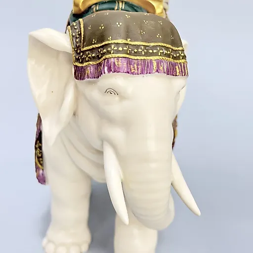 Статуэтка-вазочка индийский слон с хаудой для махараджи Англия конец 19 в. - View 2