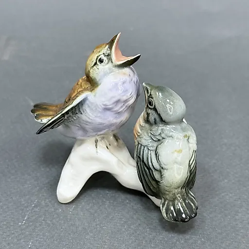 Винтажная статуэтка "Воробьи на ветке". Германия, Карл Энс - View 3