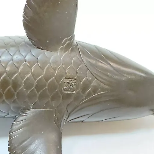 Окимоно "Рыба Карп" период Мейдзи Япония Токио 1868-1912 гг - View 5