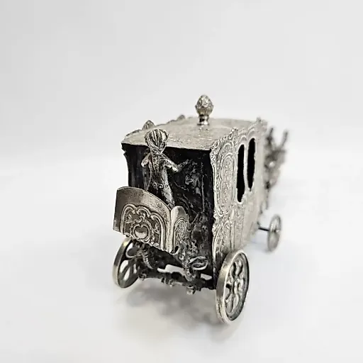 Королевский экипаж карета с кучером 6 лошадей серебро - View 6