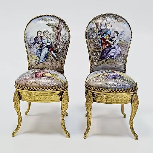 Набор - миниатюра мебели из венской бронзы, 1890-95гг - View 7