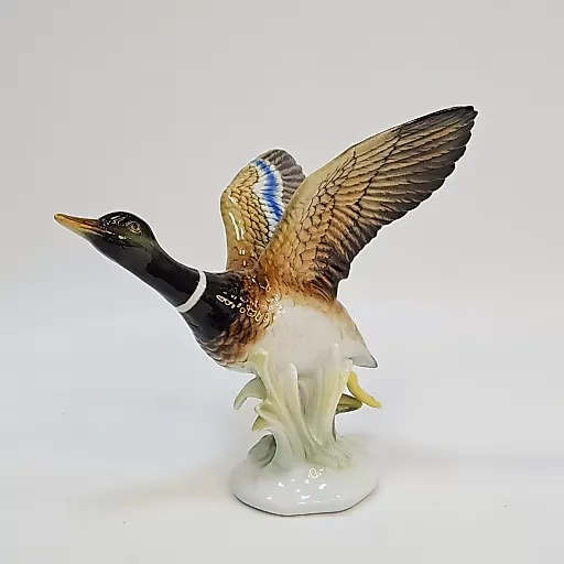 Статуэтка Парящая утка Карл Энс 1900-1910 Роспись полихромная надглазурная - View 2
