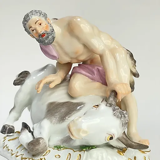 Статуэтка Геракл с Ахиллесом в роли быка 1860 Германия - View 3