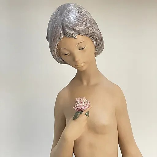 Фарфоровая скульптура LLADRO «Обнаженная девушка и роза» 1978 г Испания - View 7