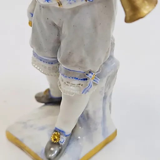 Фигурка Юноша с рожком фарфор Европа рубеж 19\20в - View 7