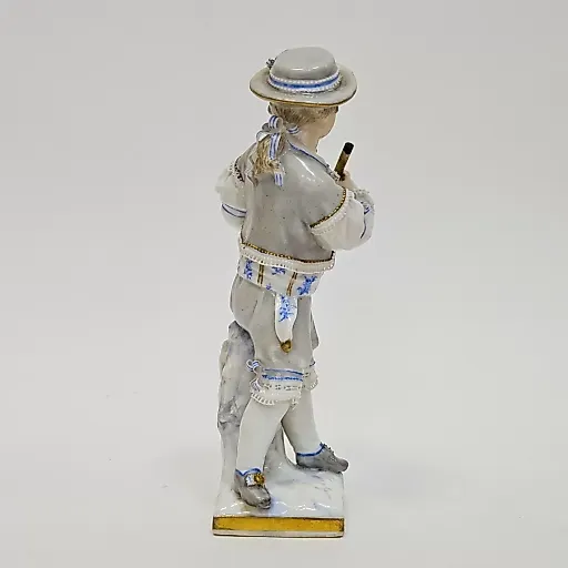 Фигурка Юноша с рожком фарфор Европа рубеж 19\20в - View 4