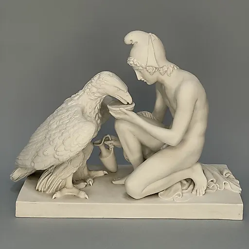 Скульптурная группа Юпитер и Ганимед Королевского Копенгагенского Бисквитного Фарфора вторая половина 19 века - View 3