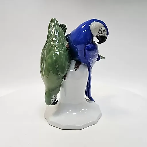 Статуэтка Пара попугаев на постаменте период модерна - View 2