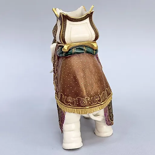 Статуэтка-вазочка индийский слон с хаудой для махараджи Англия конец 19 в. - View 6