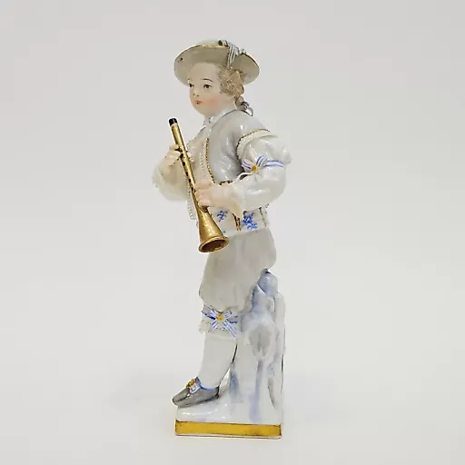 Фигурка Юноша с рожком фарфор Европа рубеж 19\20в - View 2