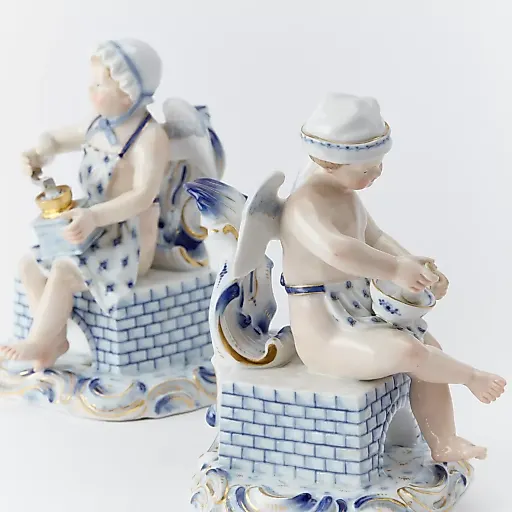 Пара редких статуэток с ручной росписью - View 6