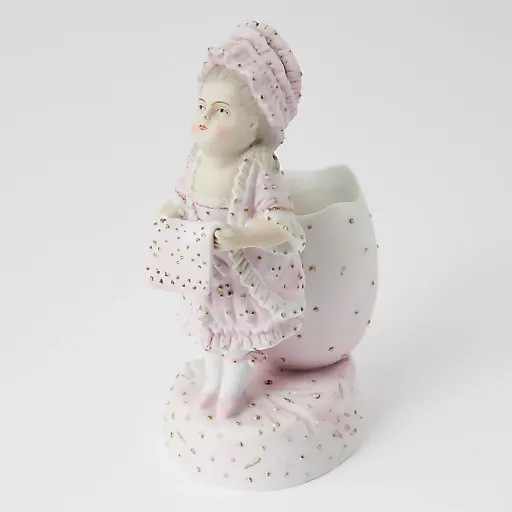 Фигурка Девочка с яйцом завод М.С. Кузнецова в Дулево - View 3