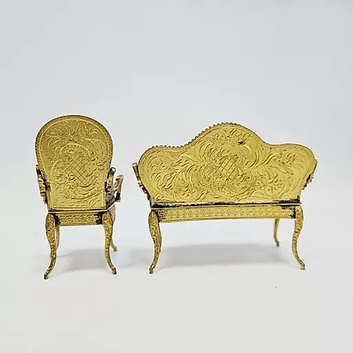 Набор - миниатюра мебели из венской бронзы, 1890-95гг - View 13