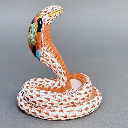 Фигурка фарфоровая Кобра лососевого цвета 1960-70 гг - View 4