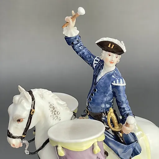 Редкая статуэтка Литаврист на лошади - View 2