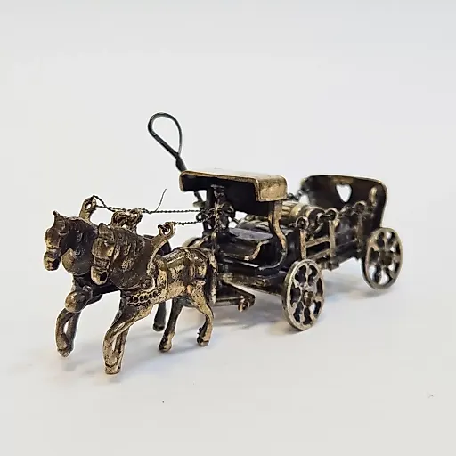 Миниатюра Повозка с кучером и 2 лошадьми - View 2