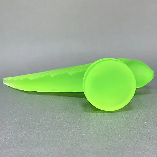 -маскот Victoire в стиле Артдеко вазелиновое урановое стекло модель Г.Хоффманн 1930е г Чехия 21 в - View 5