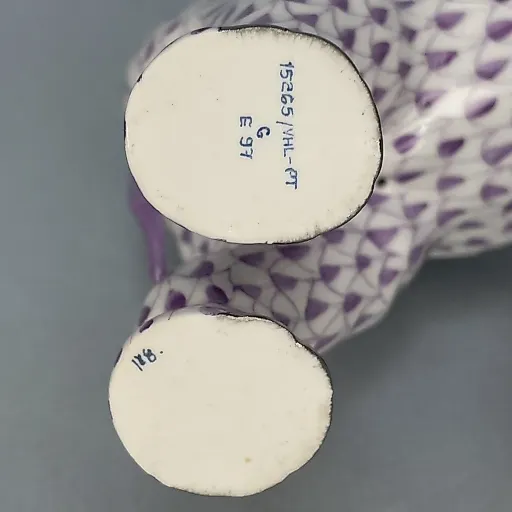 Фигурка Слон с редкой росписью сиреневого цвета Herend 1960-1970 Венгрия - View 7