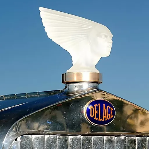 -маскот Victoire для Delage D8 в стиле Артдеко черное стекло модель Г.Хоффманн 1930е г Чехия 21 - View 7