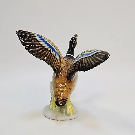 Статуэтка Парящая утка Карл Энс 1900-1910 Роспись полихромная надглазурная - View 4