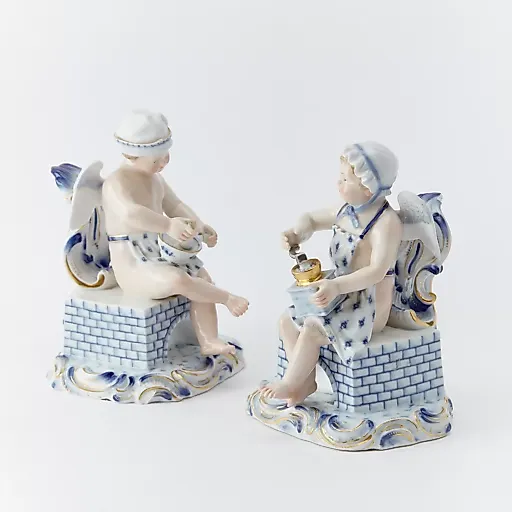 Пара редких статуэток с ручной росписью - View 2