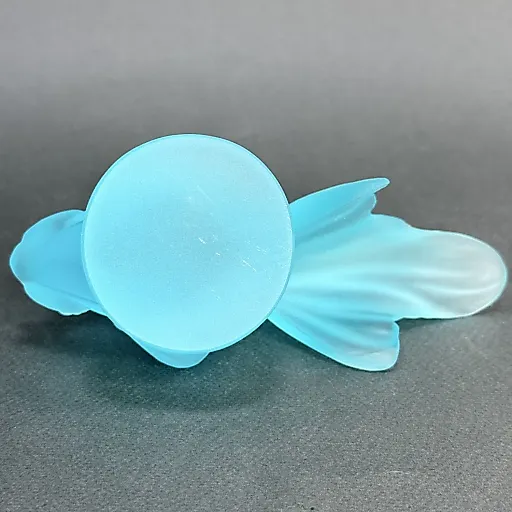 Gold Fish из голубого аквамаринового уранового стекла дизайн 1930г. Г. Хоффманн Чехия 21 в - View 6